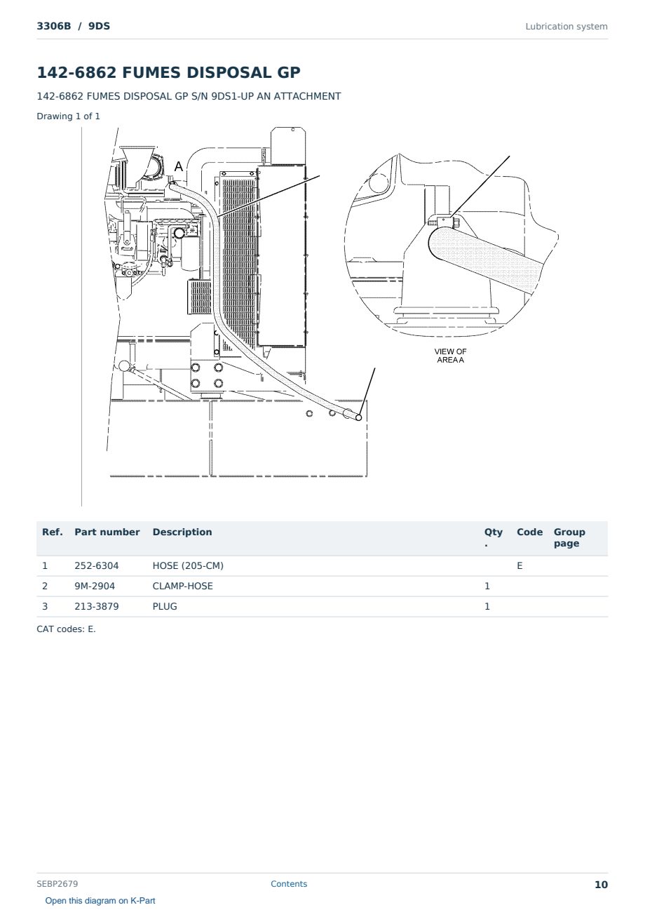 Caterpillar 3306B S/N 9DS Partsbook SEBP2679 (English) - sample page 10 of 10 Caterpillar 3306B S/N 9DS Partsbook SEBP2679 (English) - sample page 10 of 10