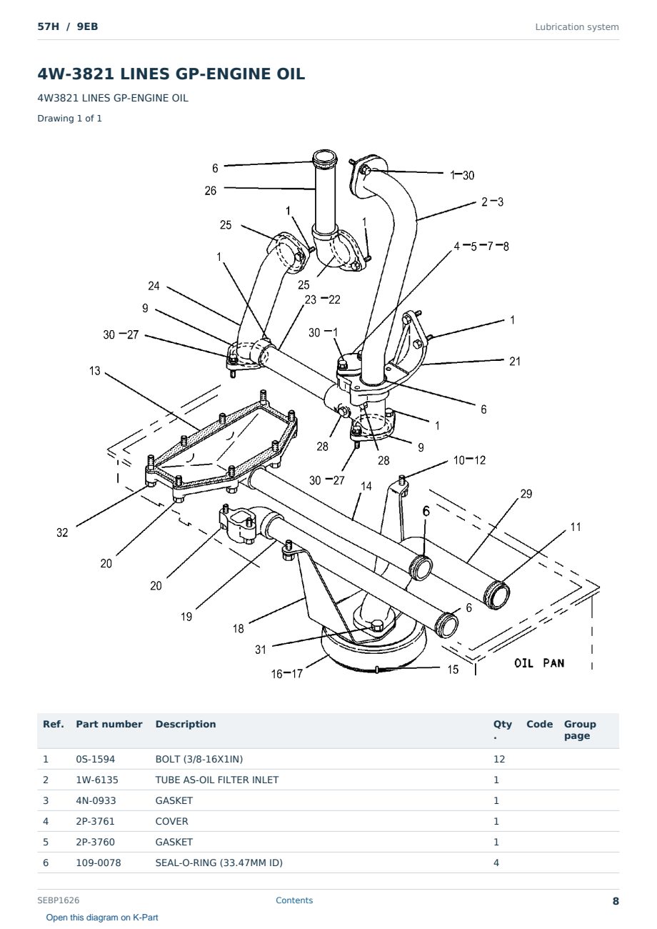 Caterpillar 57H S/N 9EB Partsbook SEBP1626 (English) - sample page 8 of 10 Caterpillar 57H S/N 9EB Partsbook SEBP1626 (English) - sample page 8 of 10