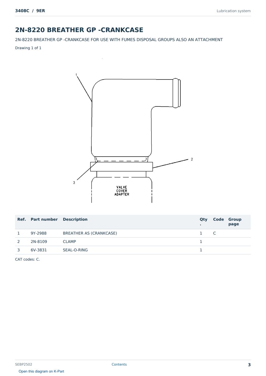 Caterpillar 3408C S/N 9ER Partsbook SEBP2502 (English) - sample page 3 of 10 Caterpillar 3408C S/N 9ER Partsbook SEBP2502 (English) - sample page 3 of 10