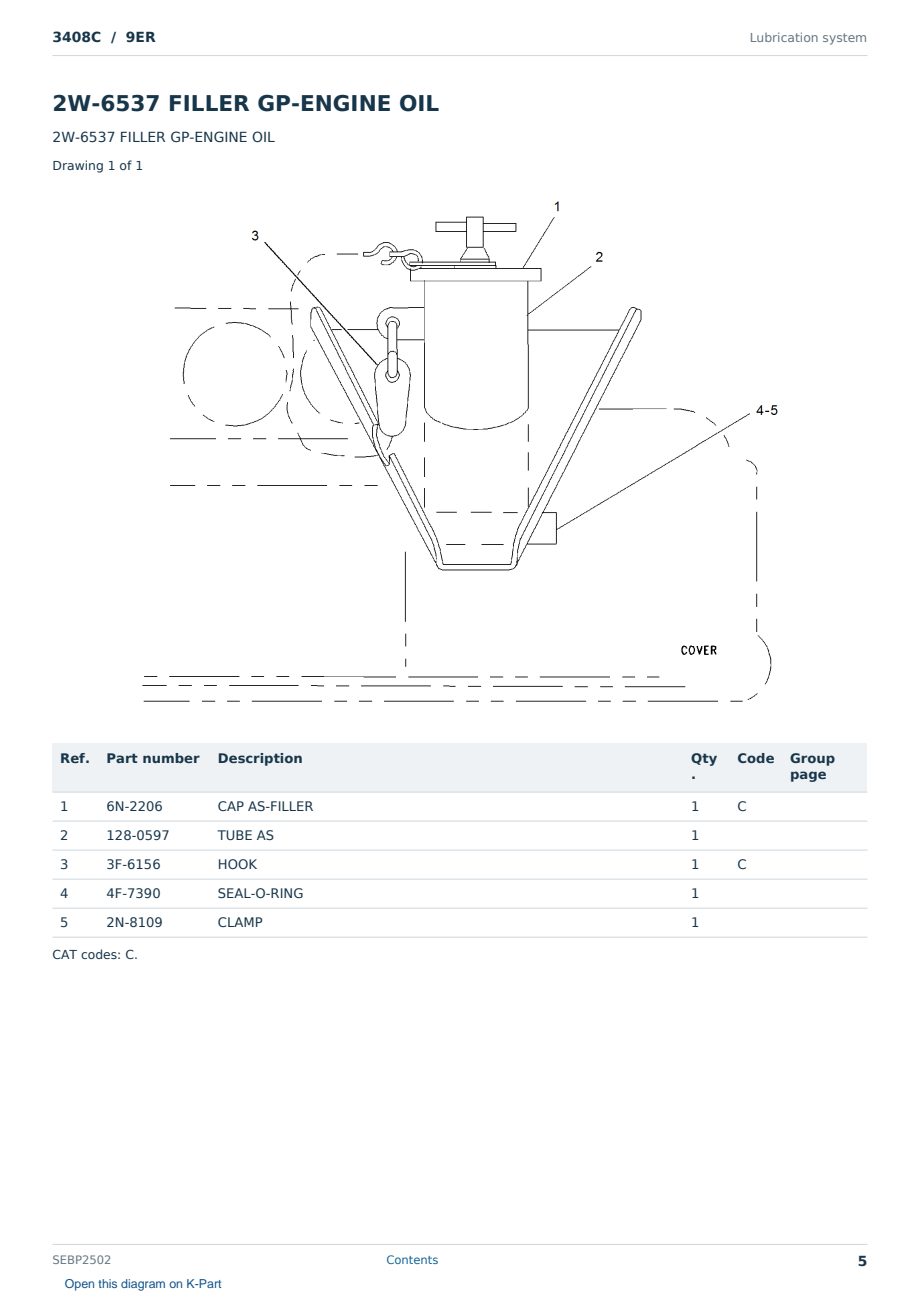 Caterpillar 3408C S/N 9ER Partsbook SEBP2502 (English) - sample page 5 of 10 Caterpillar 3408C S/N 9ER Partsbook SEBP2502 (English) - sample page 5 of 10