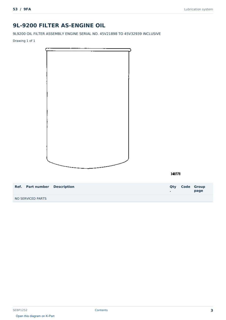 Caterpillar 53 S/N 9FA Partsbook SEBP1252 (English) - sample page 3 of 10 Caterpillar 53 S/N 9FA Partsbook SEBP1252 (English) - sample page 3 of 10