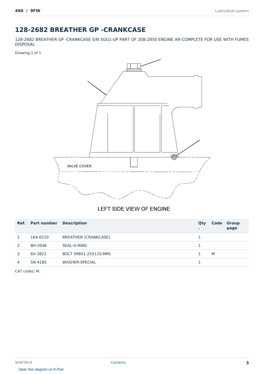 Caterpillar 460 S/N 9FW Partsbook SEBP3619 (English) - sample page 3 of 10 Caterpillar 460 S/N 9FW Partsbook SEBP3619 (English) - sample page 3 of 10