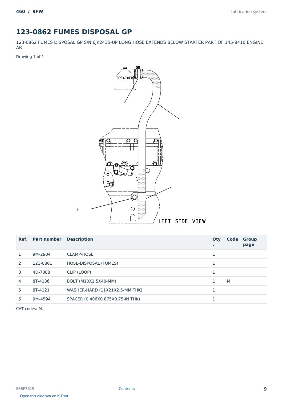 Caterpillar 460 S/N 9FW Partsbook SEBP3619 (English) - sample page 9 of 10 Caterpillar 460 S/N 9FW Partsbook SEBP3619 (English) - sample page 9 of 10