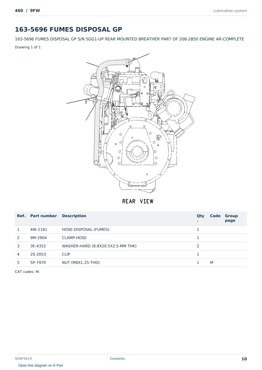 Caterpillar 460 S/N 9FW Partsbook SEBP3619 (English) - sample page 10 of 10 Caterpillar 460 S/N 9FW Partsbook SEBP3619 (English) - sample page 10 of 10
