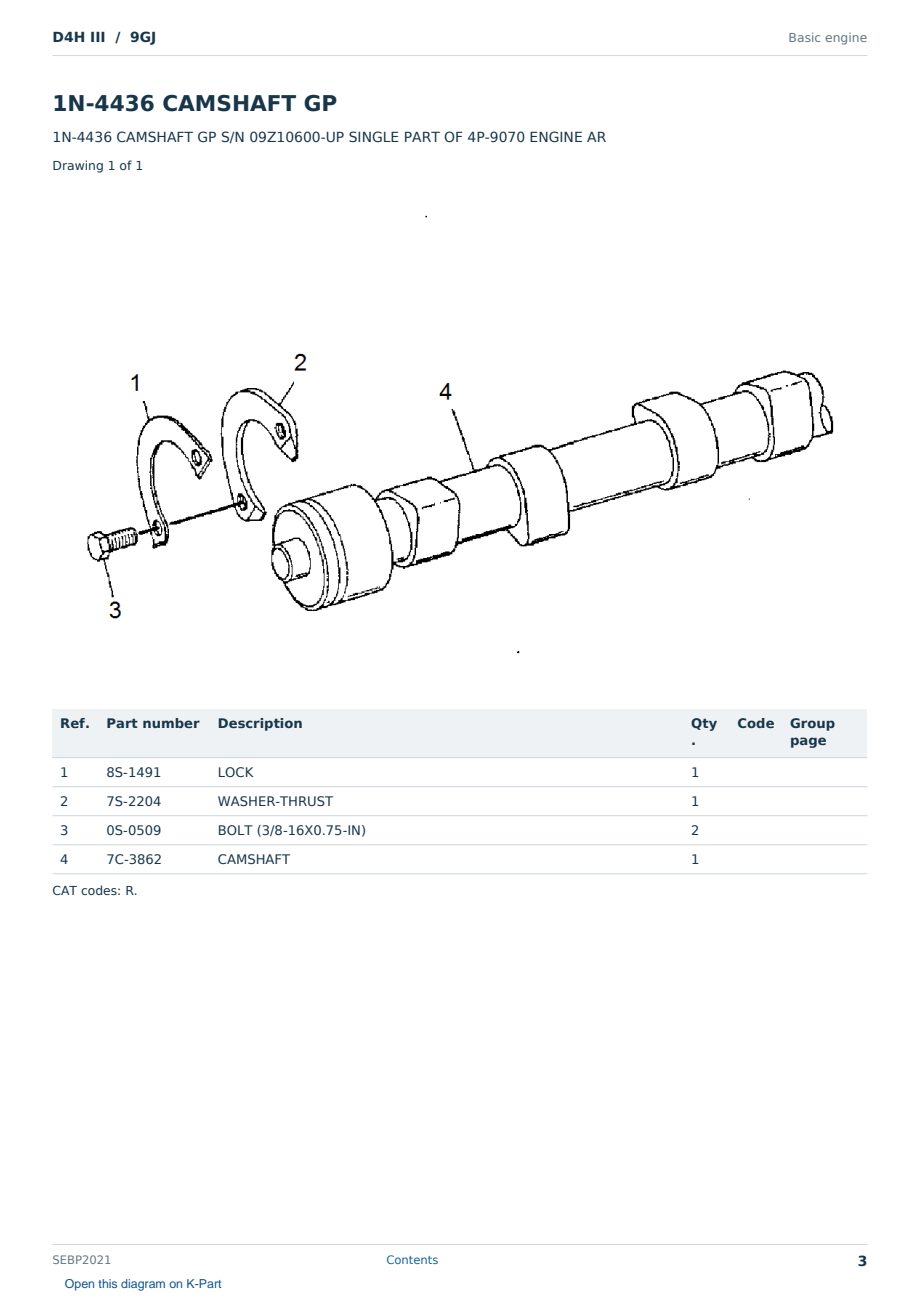 Caterpillar D4H III S/N 9GJ Partsbook SEBP2021 (English) - sample page 3 of 10 Caterpillar D4H III S/N 9GJ Partsbook SEBP2021 (English) - sample page 3 of 10
