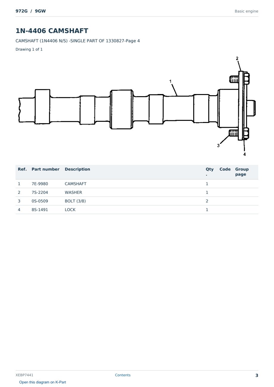 Caterpillar 972G S/N 9GW Partsbook XEBP7441 (English) - sample page 3 of 10 Caterpillar 972G S/N 9GW Partsbook XEBP7441 (English) - sample page 3 of 10