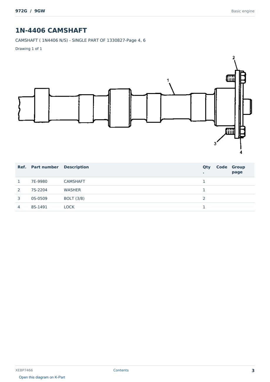 Caterpillar 972G S/N 9GW Partsbook XEBP7466 (English) - sample page 3 of 10 Caterpillar 972G S/N 9GW Partsbook XEBP7466 (English) - sample page 3 of 10