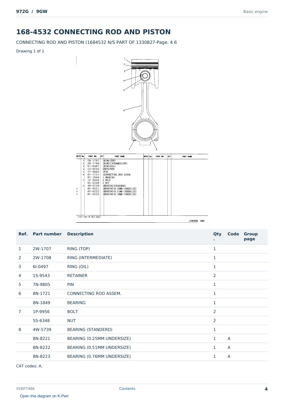 Caterpillar 972G S/N 9GW Partsbook XEBP7466 (English) - sample page 4 of 10 Caterpillar 972G S/N 9GW Partsbook XEBP7466 (English) - sample page 4 of 10