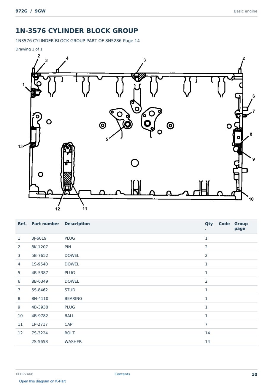 Caterpillar 972G S/N 9GW Partsbook XEBP7466 (English) - sample page 10 of 10 Caterpillar 972G S/N 9GW Partsbook XEBP7466 (English) - sample page 10 of 10