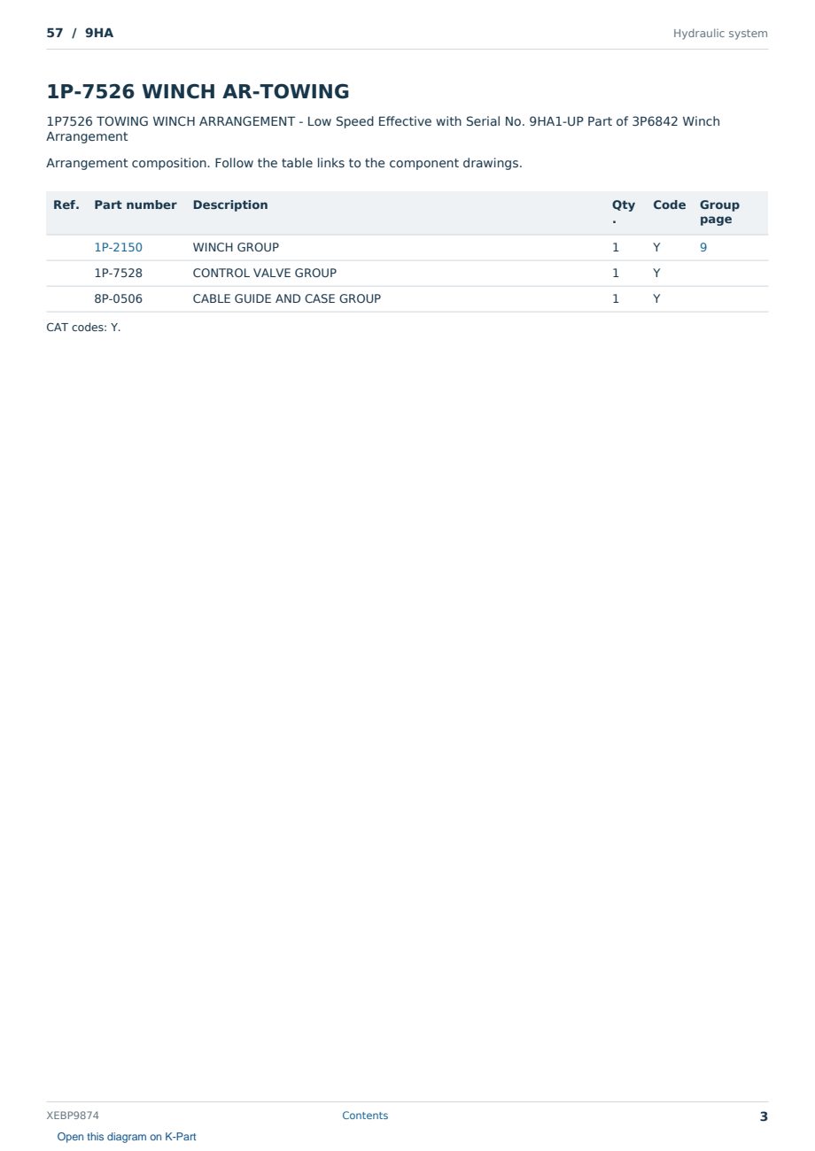 Caterpillar 57 S/N 9HA Partsbook XEBP9874 (English) - sample page 3 of 10 Caterpillar 57 S/N 9HA Partsbook XEBP9874 (English) - sample page 3 of 10