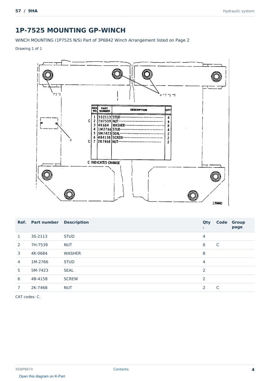 Caterpillar 57 S/N 9HA Partsbook XEBP9874 (English) - sample page 4 of 10 Caterpillar 57 S/N 9HA Partsbook XEBP9874 (English) - sample page 4 of 10