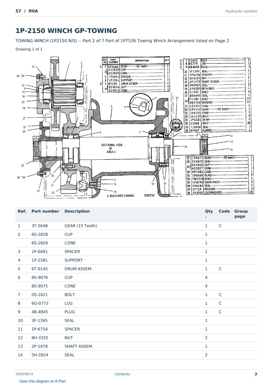 Caterpillar 57 S/N 9HA Partsbook XEBP9874 (English) - sample page 7 of 10 Caterpillar 57 S/N 9HA Partsbook XEBP9874 (English) - sample page 7 of 10