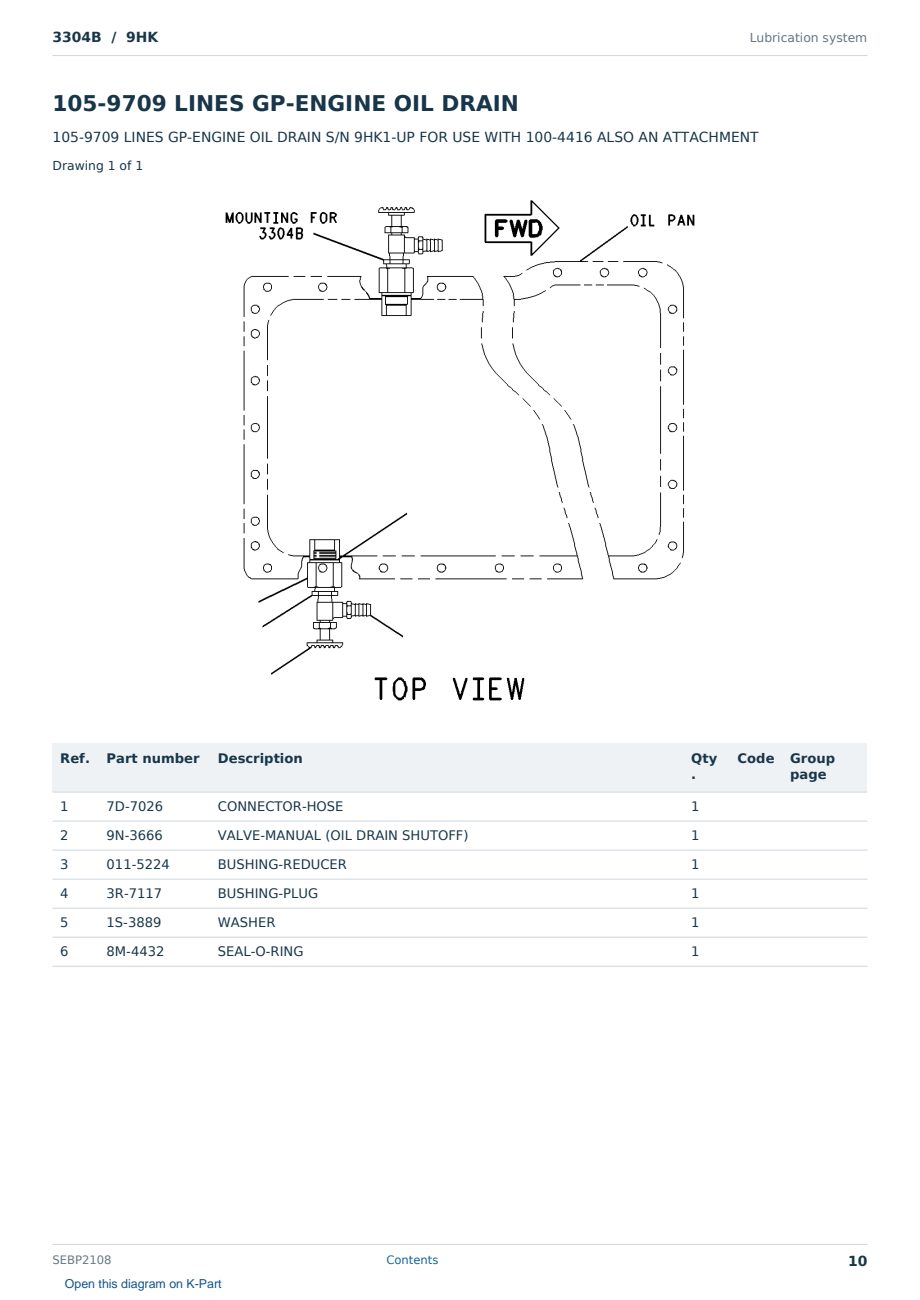 Caterpillar 3304B S/N 9HK Partsbook SEBP2108 (English) - sample page 10 of 10 Caterpillar 3304B S/N 9HK Partsbook SEBP2108 (English) - sample page 10 of 10