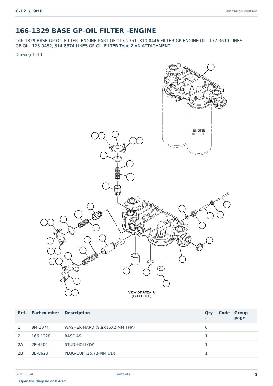Caterpillar C-12 S/N 9HP Partsbook SEBP3554 (English) - sample page 5 of 10 Caterpillar C-12 S/N 9HP Partsbook SEBP3554 (English) - sample page 5 of 10