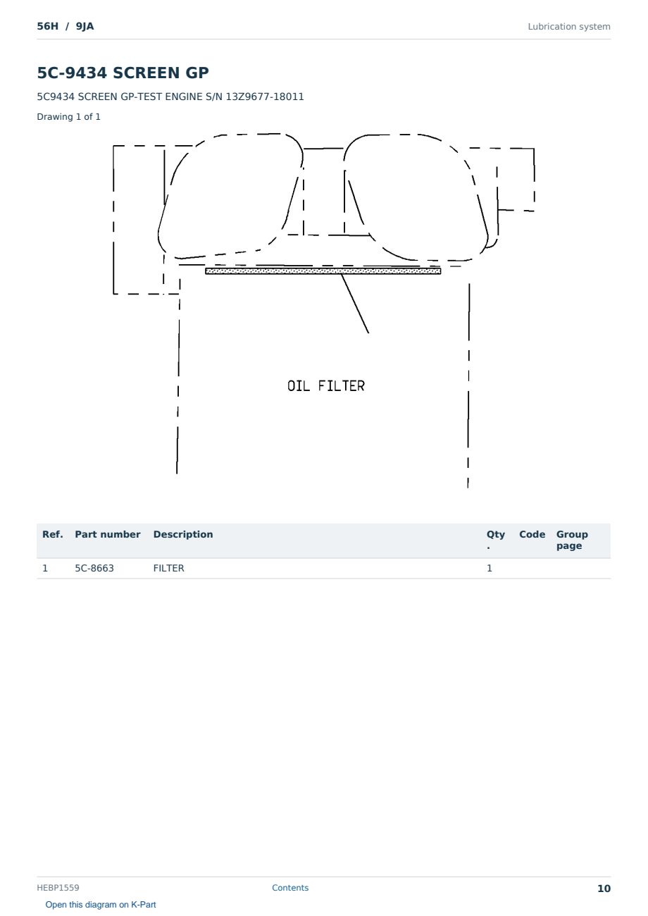 Caterpillar 56H S/N 9JA Partsbook HEBP1559 (English) - sample page 10 of 10 Caterpillar 56H S/N 9JA Partsbook HEBP1559 (English) - sample page 10 of 10