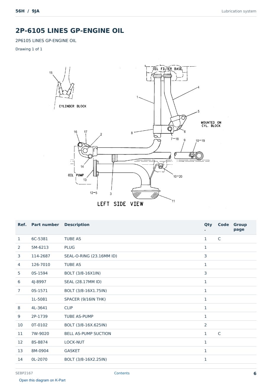 Caterpillar 56H S/N 9JA Partsbook SEBP2167 (English) - sample page 6 of 10 Caterpillar 56H S/N 9JA Partsbook SEBP2167 (English) - sample page 6 of 10