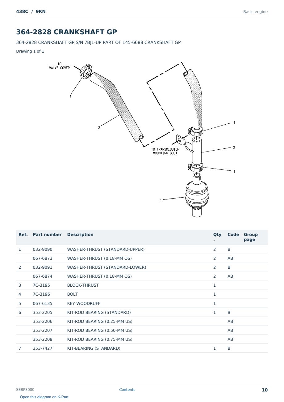 Caterpillar 438C S/N 9KN Partsbook SEBP3000 (English) - sample page 10 of 10 Caterpillar 438C S/N 9KN Partsbook SEBP3000 (English) - sample page 10 of 10