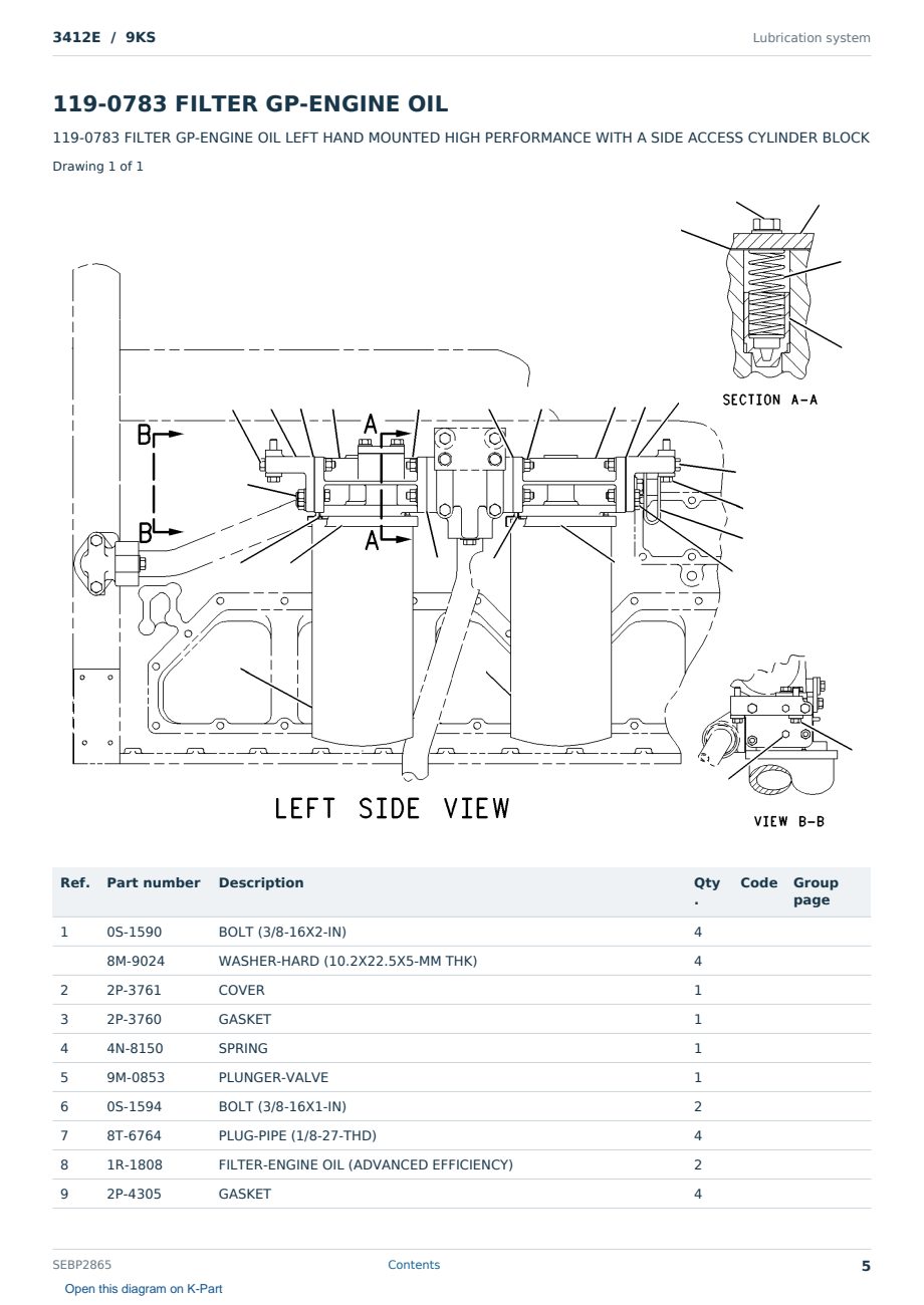 Caterpillar 3412E S/N 9KS Partsbook SEBP2865 (English) - sample page 5 of 10 Caterpillar 3412E S/N 9KS Partsbook SEBP2865 (English) - sample page 5 of 10