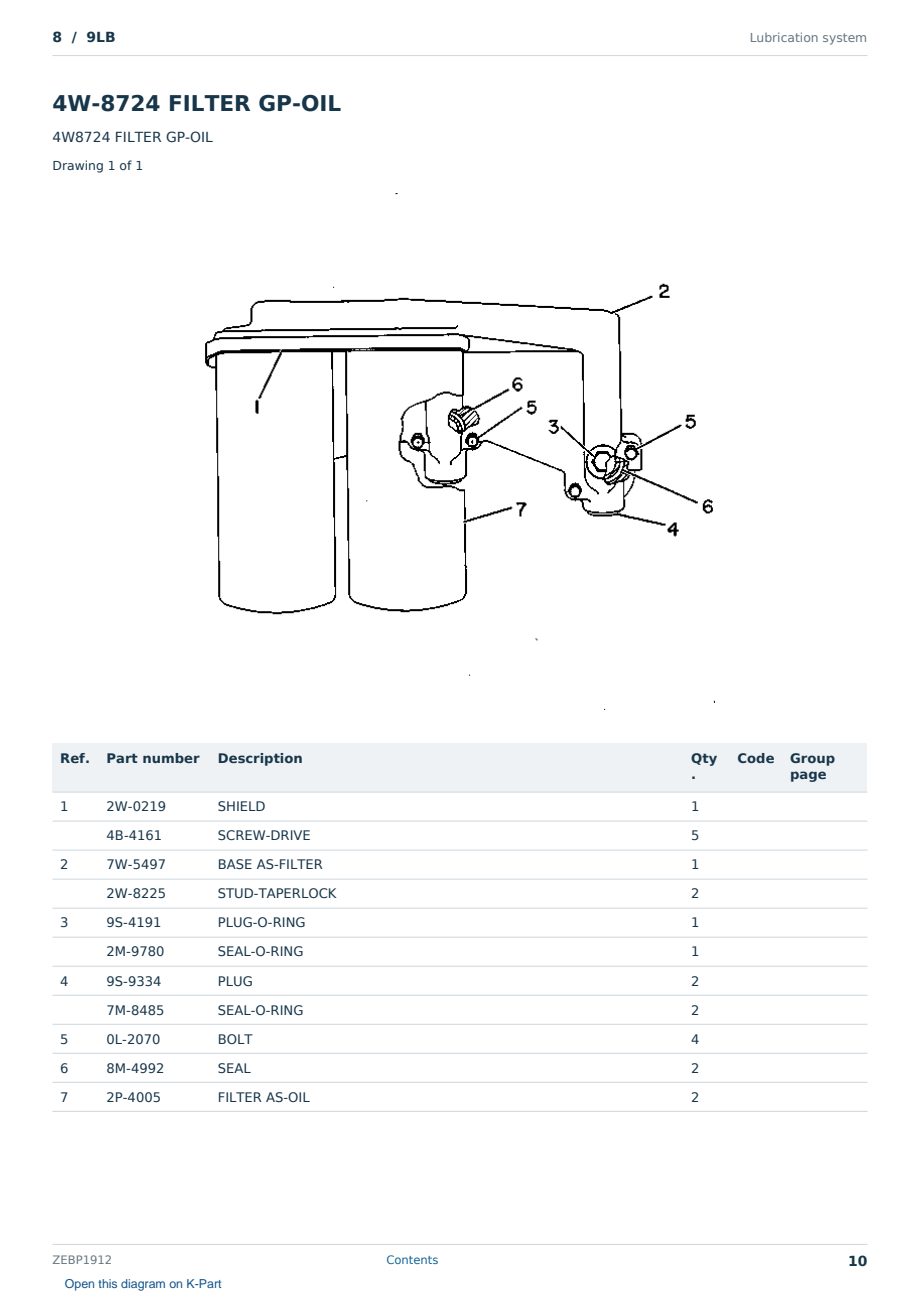 Caterpillar 8 S/N 9LB Partsbook ZEBP1912 (English) - sample page 10 of 10 Caterpillar 8 S/N 9LB Partsbook ZEBP1912 (English) - sample page 10 of 10