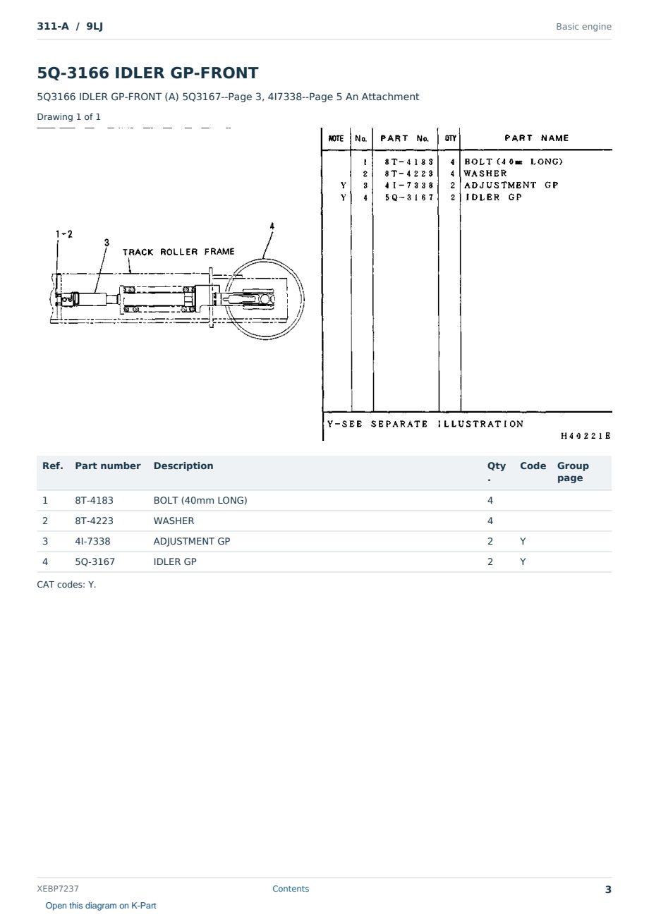 Caterpillar 311-A S/N 9LJ Partsbook XEBP7237 (English) - sample page 3 of 10 Caterpillar 311-A S/N 9LJ Partsbook XEBP7237 (English) - sample page 3 of 10