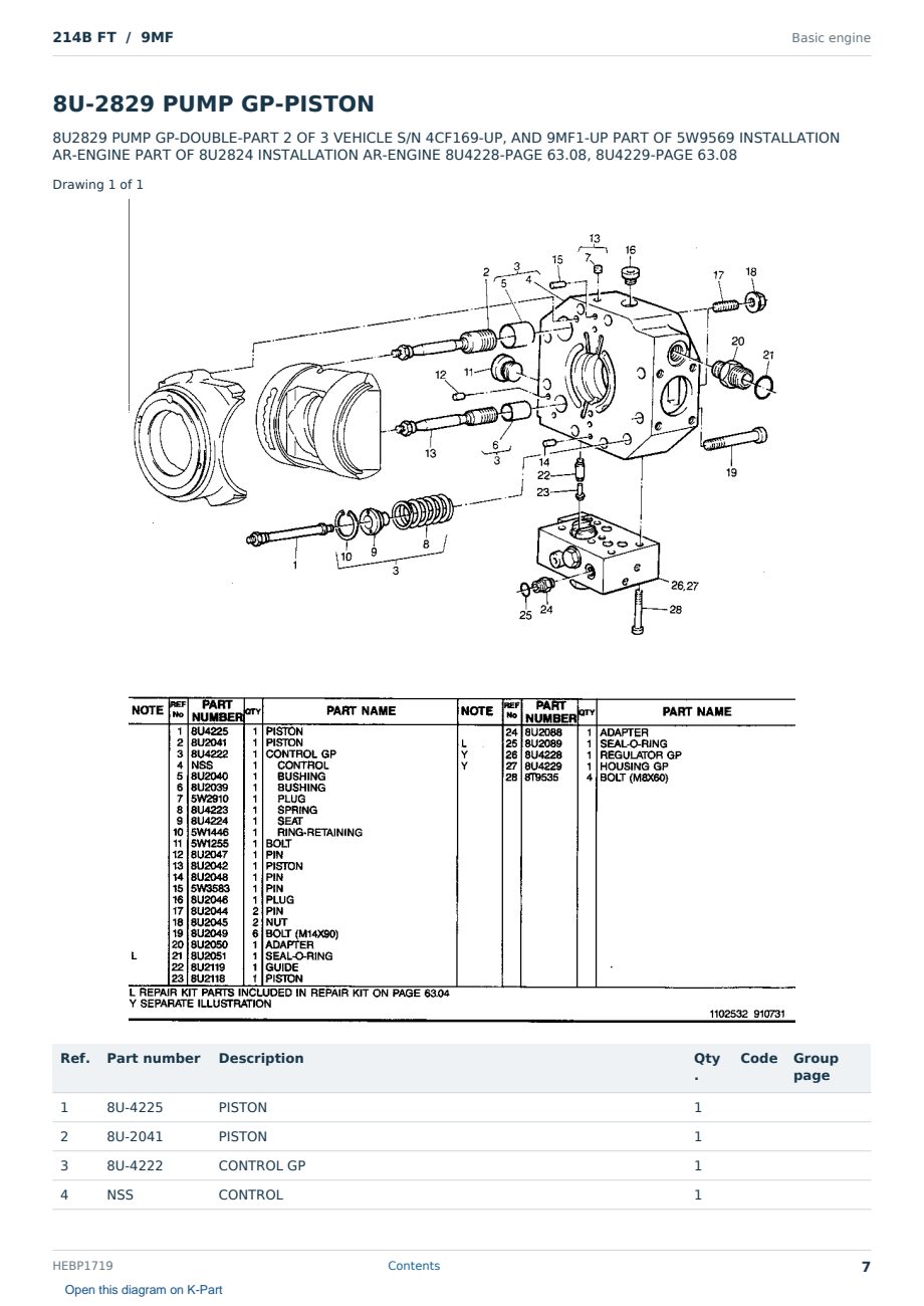 Caterpillar 214B FT S/N 9MF Partsbook HEBP1719 (English) - sample page 7 of 10 Caterpillar 214B FT S/N 9MF Partsbook HEBP1719 (English) - sample page 7 of 10