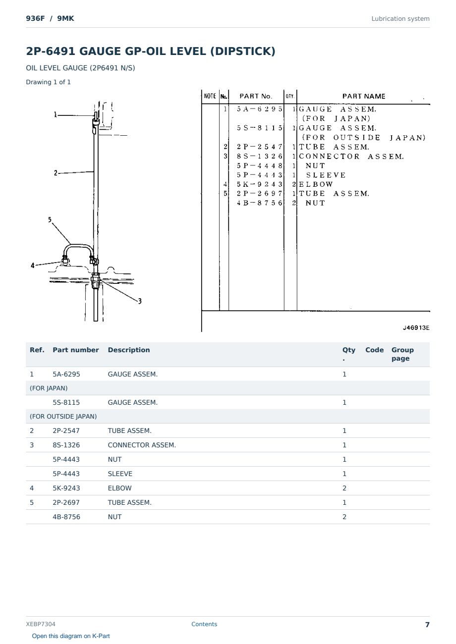 Caterpillar 936F S/N 9MK Partsbook XEBP7304 (English) - sample page 7 of 10 Caterpillar 936F S/N 9MK Partsbook XEBP7304 (English) - sample page 7 of 10