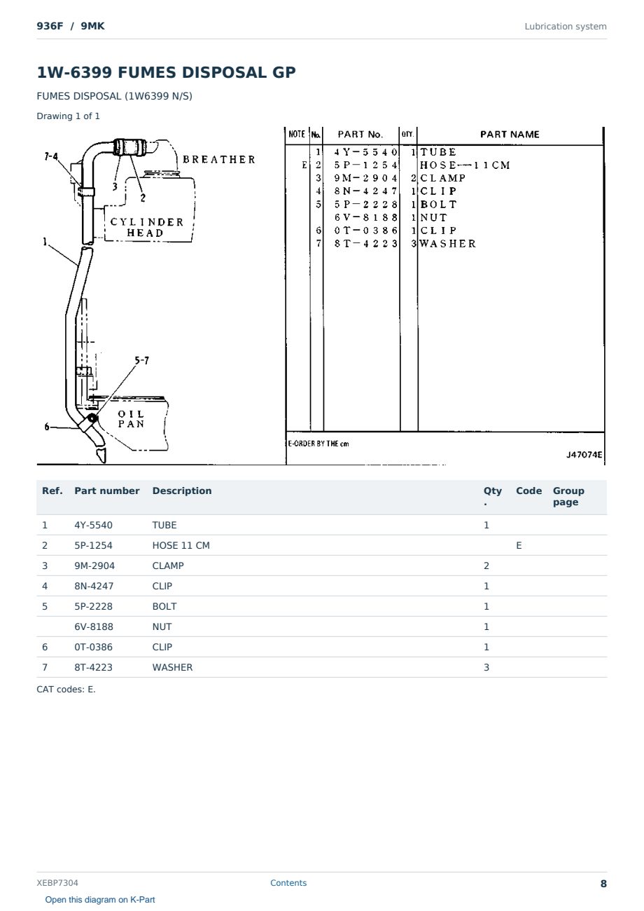 Caterpillar 936F S/N 9MK Partsbook XEBP7304 (English) - sample page 8 of 10 Caterpillar 936F S/N 9MK Partsbook XEBP7304 (English) - sample page 8 of 10