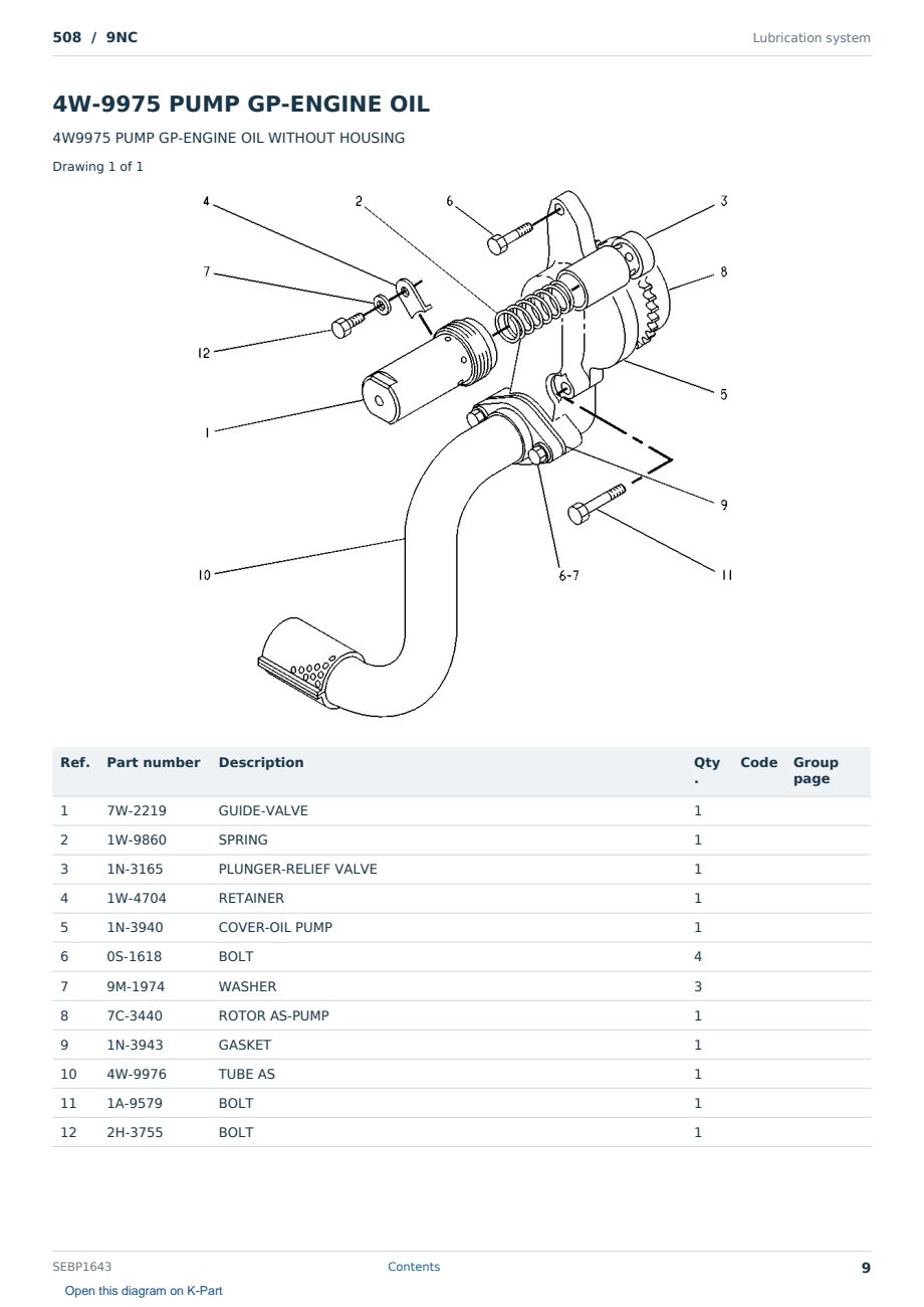 Caterpillar 508 S/N 9NC Partsbook SEBP1643 (English) - sample page 9 of 10 Caterpillar 508 S/N 9NC Partsbook SEBP1643 (English) - sample page 9 of 10