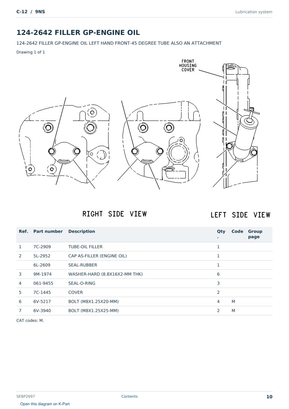 Caterpillar C-12 S/N 9NS Partsbook SEBP2697 (English) - sample page 10 of 10 Caterpillar C-12 S/N 9NS Partsbook SEBP2697 (English) - sample page 10 of 10