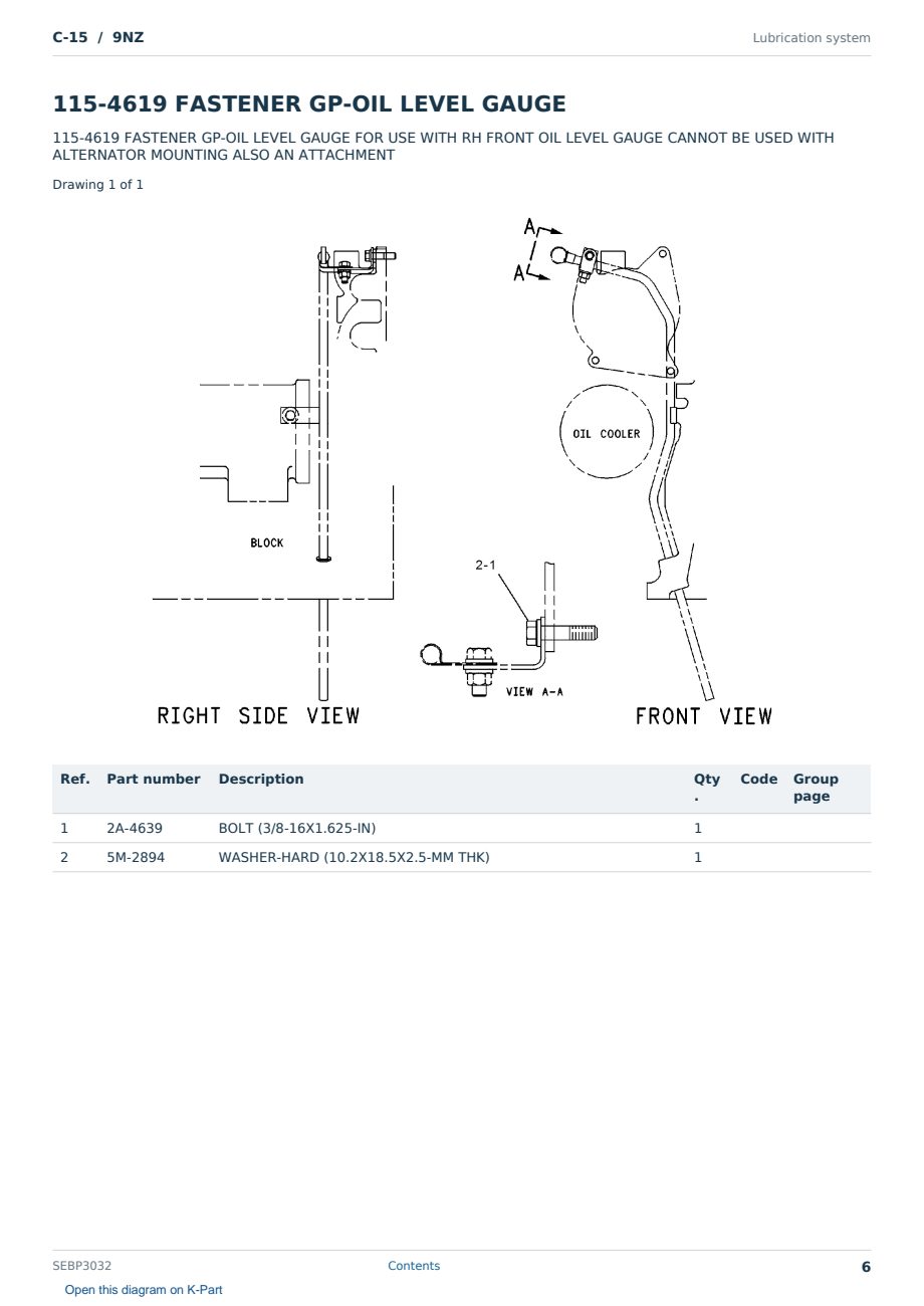 Caterpillar C-15 S/N 9NZ Partsbook SEBP3032 (English) - sample page 6 of 10 Caterpillar C-15 S/N 9NZ Partsbook SEBP3032 (English) - sample page 6 of 10