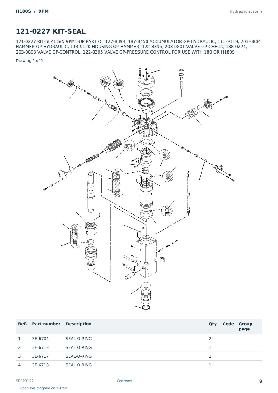 Caterpillar H180S S/N 9PM Partsbook SEBP3122 (English) - sample page 8 of 10 Caterpillar H180S S/N 9PM Partsbook SEBP3122 (English) - sample page 8 of 10