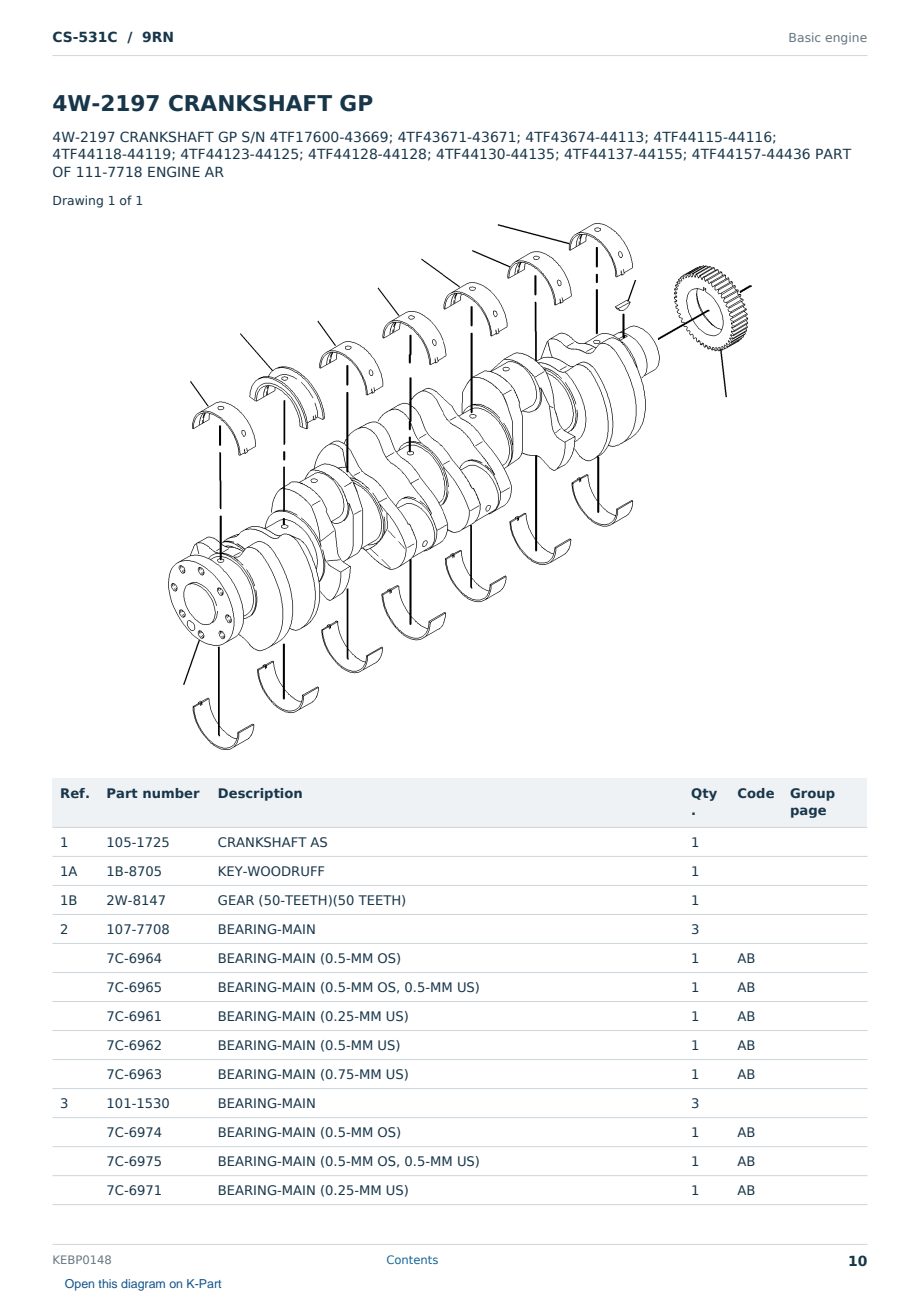 Caterpillar CS-531C S/N 9RN Partsbook KEBP0148 (English) - sample page 10 of 10 Caterpillar CS-531C S/N 9RN Partsbook KEBP0148 (English) - sample page 10 of 10