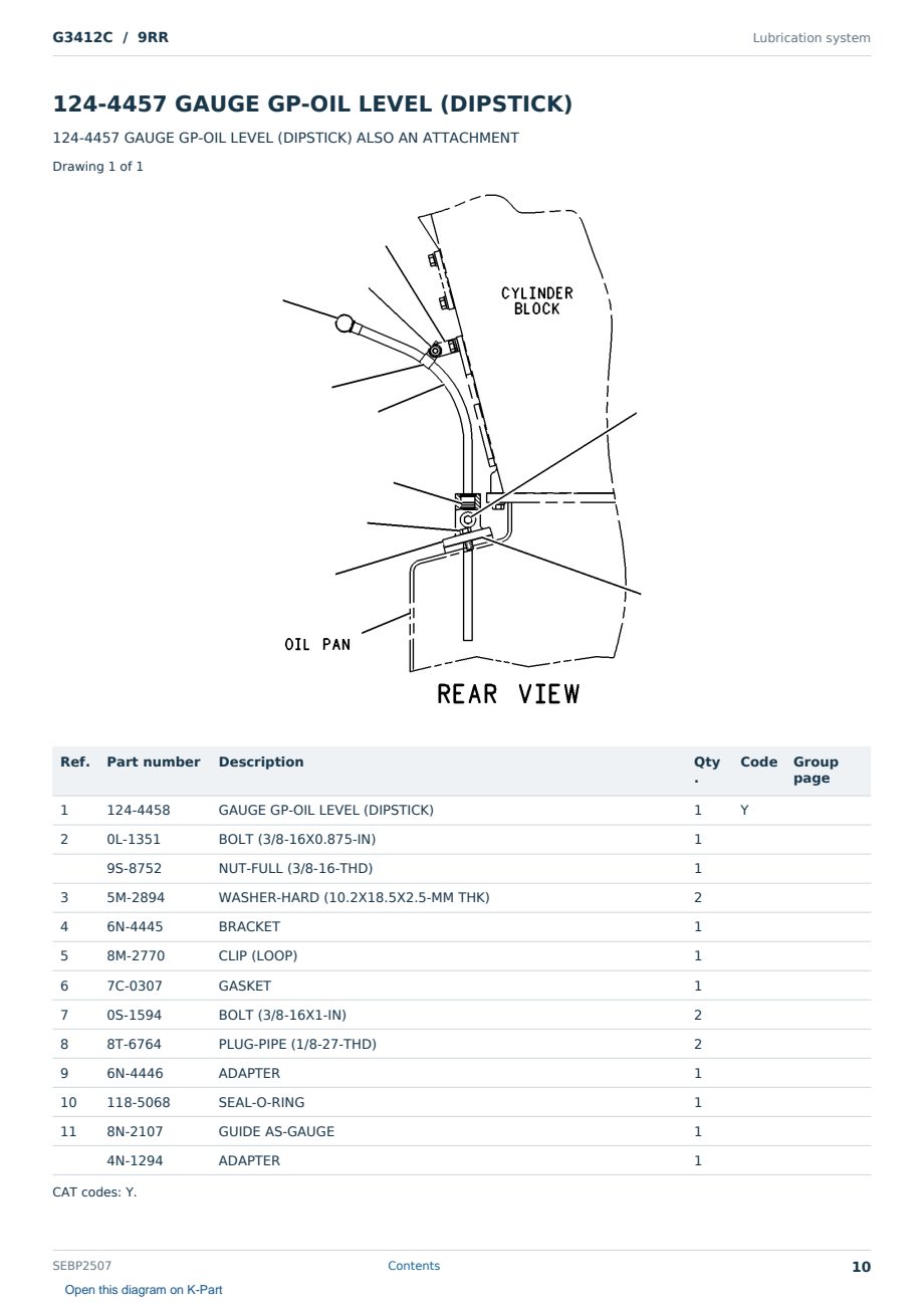 Caterpillar G3412C S/N 9RR Partsbook SEBP2507 (English) - sample page 10 of 10 Caterpillar G3412C S/N 9RR Partsbook SEBP2507 (English) - sample page 10 of 10