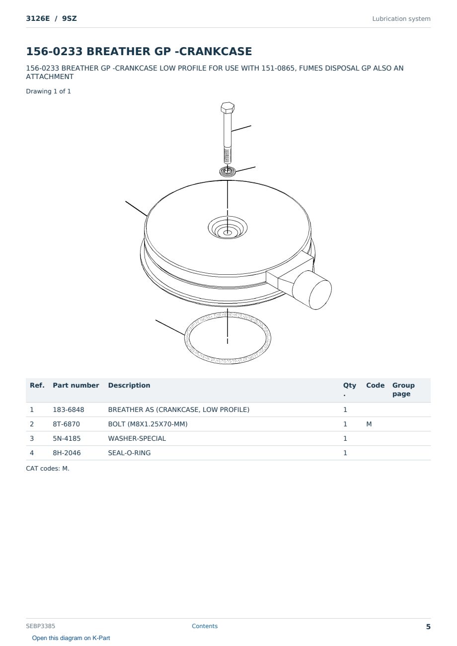 Caterpillar 3126E S/N 9SZ Partsbook SEBP3385 (English) - sample page 5 of 10 Caterpillar 3126E S/N 9SZ Partsbook SEBP3385 (English) - sample page 5 of 10