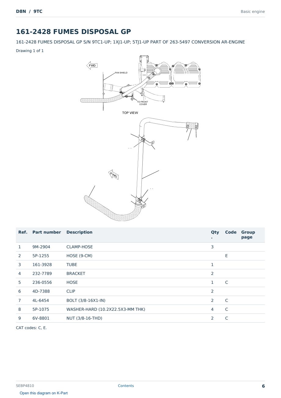 Caterpillar D8N S/N 9TC Partsbook SEBP4810 (English) - sample page 6 of 10 Caterpillar D8N S/N 9TC Partsbook SEBP4810 (English) - sample page 6 of 10