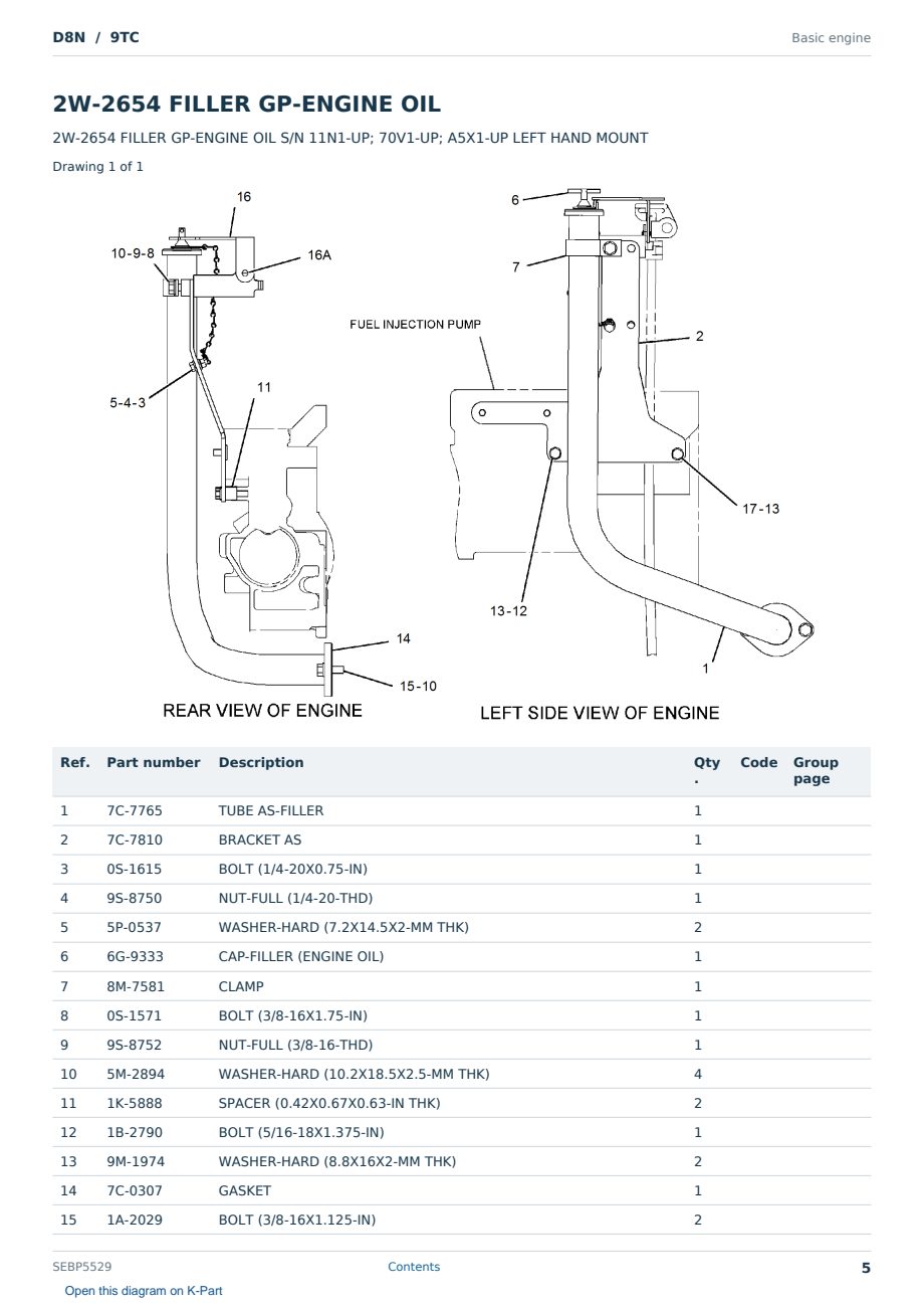 Caterpillar D8N S/N 9TC Partsbook SEBP5529 (English) - sample page 5 of 10 Caterpillar D8N S/N 9TC Partsbook SEBP5529 (English) - sample page 5 of 10