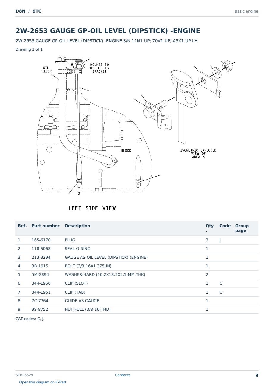 Caterpillar D8N S/N 9TC Partsbook SEBP5529 (English) - sample page 9 of 10 Caterpillar D8N S/N 9TC Partsbook SEBP5529 (English) - sample page 9 of 10