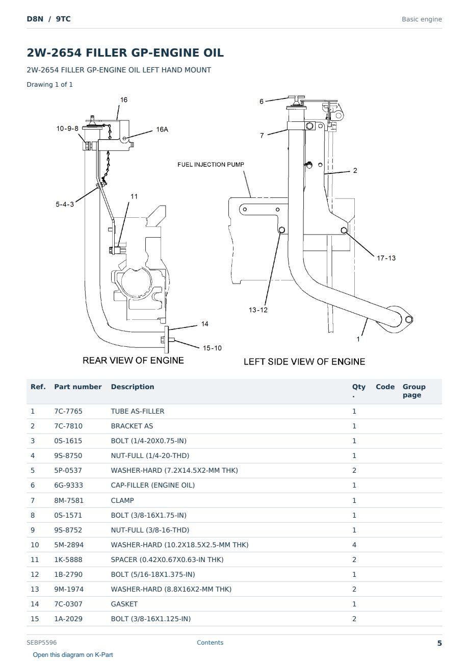 Caterpillar D8N S/N 9TC Partsbook SEBP5596 (English) - sample page 5 of 10 Caterpillar D8N S/N 9TC Partsbook SEBP5596 (English) - sample page 5 of 10