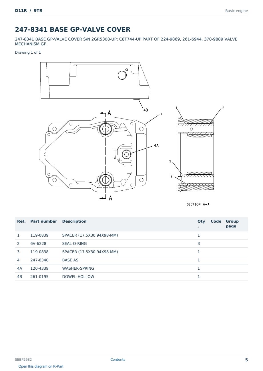 Caterpillar D11R S/N 9TR Partsbook SEBP2682 (English) - sample page 5 of 10 Caterpillar D11R S/N 9TR Partsbook SEBP2682 (English) - sample page 5 of 10