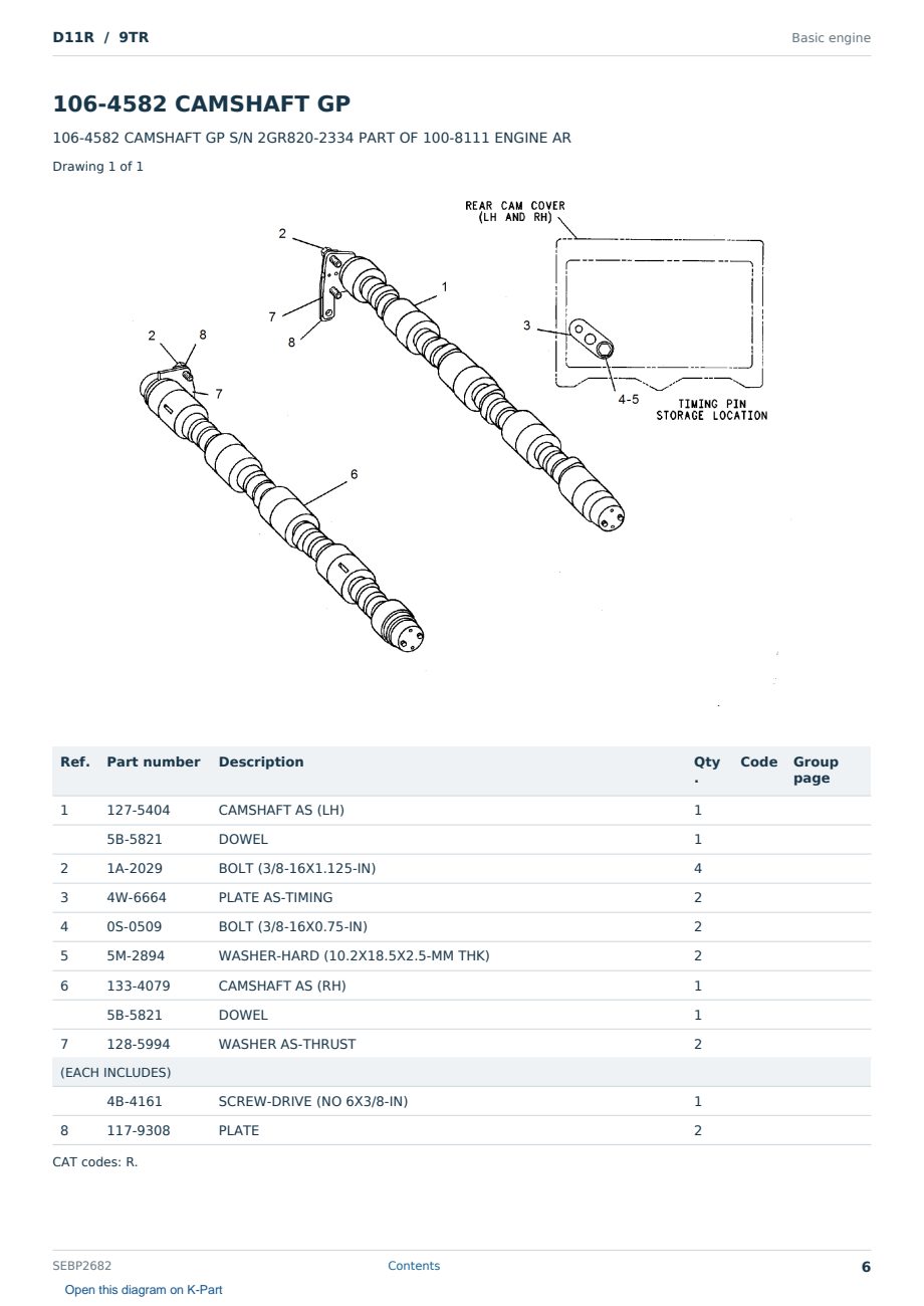 Caterpillar D11R S/N 9TR Partsbook SEBP2682 (English) - sample page 6 of 10 Caterpillar D11R S/N 9TR Partsbook SEBP2682 (English) - sample page 6 of 10