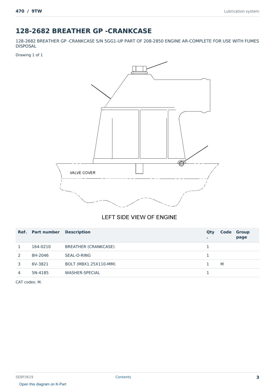 Caterpillar 470 S/N 9TW Partsbook SEBP3619 (English) - sample page 3 of 10 Caterpillar 470 S/N 9TW Partsbook SEBP3619 (English) - sample page 3 of 10