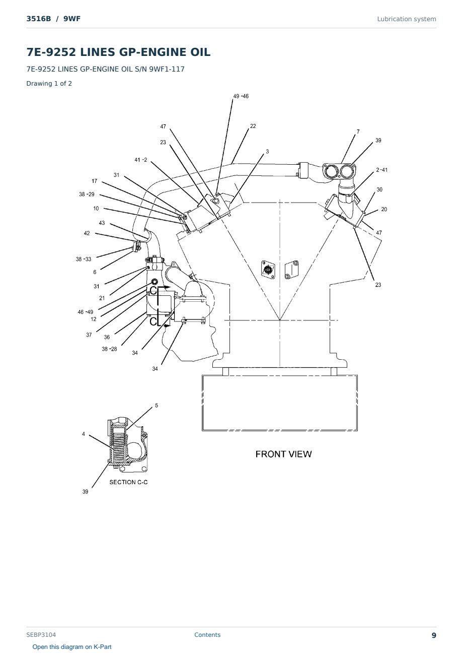 Caterpillar 3516B S/N 9WF Partsbook SEBP3104 (English) - sample page 9 of 10 Caterpillar 3516B S/N 9WF Partsbook SEBP3104 (English) - sample page 9 of 10