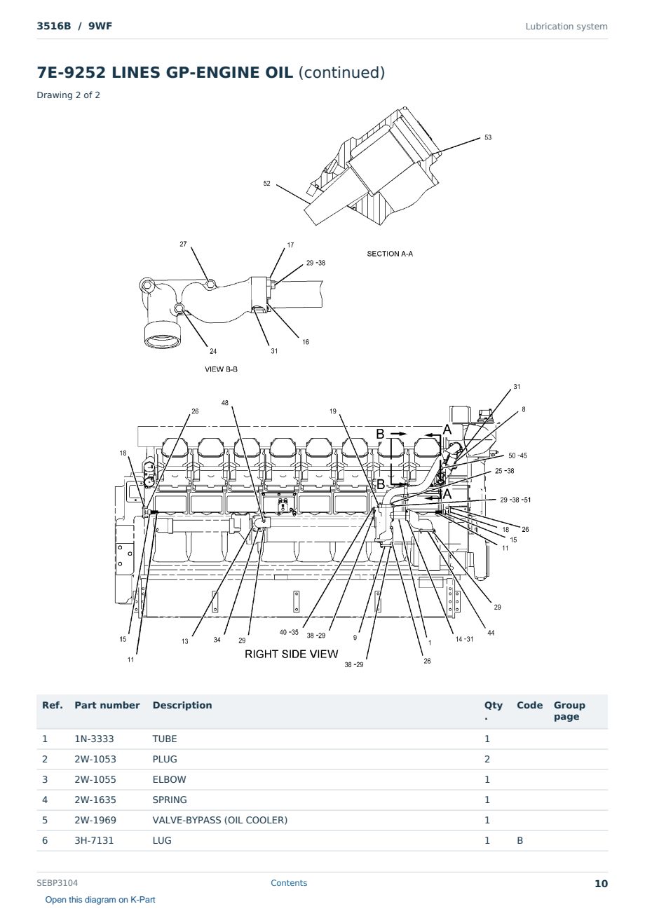 Caterpillar 3516B S/N 9WF Partsbook SEBP3104 (English) - sample page 10 of 10 Caterpillar 3516B S/N 9WF Partsbook SEBP3104 (English) - sample page 10 of 10