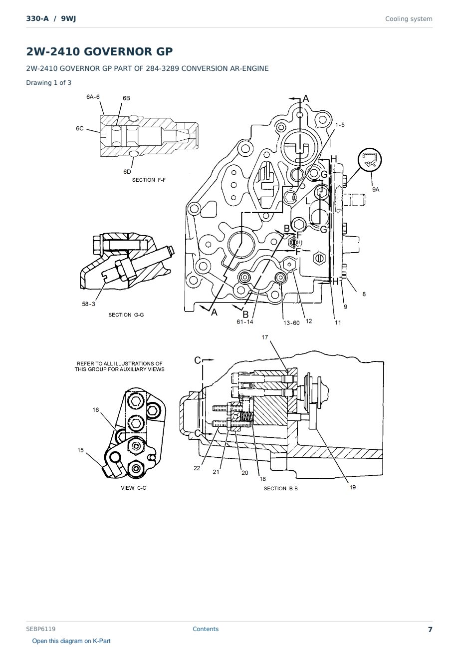 Caterpillar 330-A S/N 9WJ Partsbook SEBP6119 (English) - sample page 7 of 10 Caterpillar 330-A S/N 9WJ Partsbook SEBP6119 (English) - sample page 7 of 10