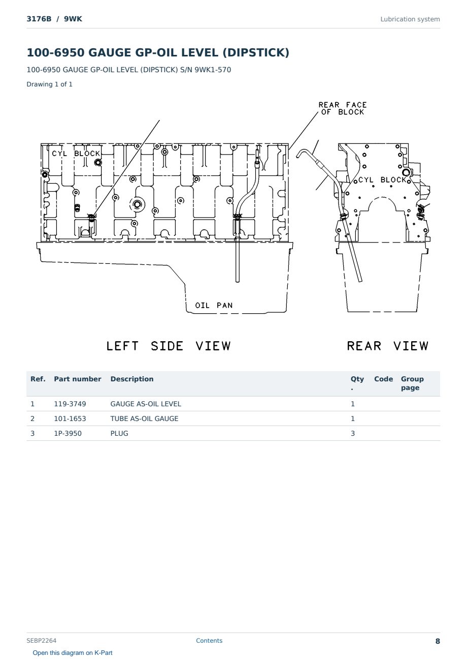 Caterpillar 3176B S/N 9WK Partsbook SEBP2264 (English) - sample page 8 of 10 Caterpillar 3176B S/N 9WK Partsbook SEBP2264 (English) - sample page 8 of 10