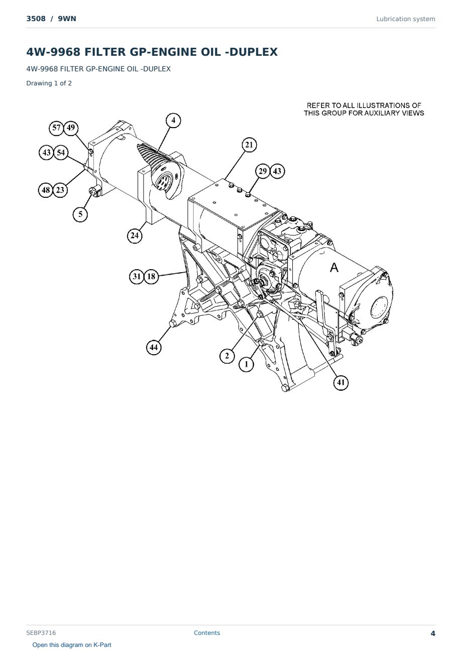 Caterpillar 3508 S/N 9WN Partsbook SEBP3716 (English) - sample page 4 of 10 Caterpillar 3508 S/N 9WN Partsbook SEBP3716 (English) - sample page 4 of 10