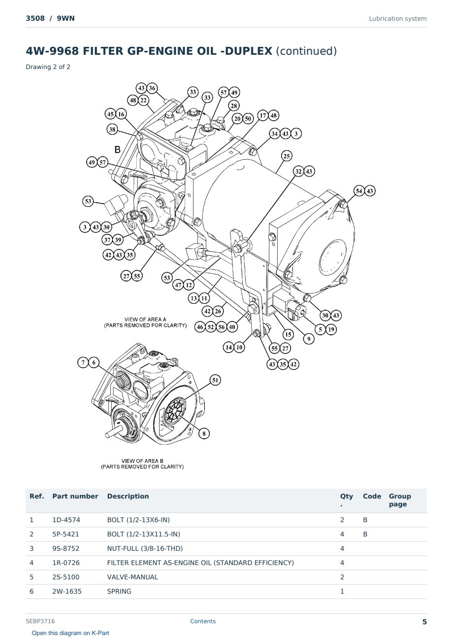 Caterpillar 3508 S/N 9WN Partsbook SEBP3716 (English) - sample page 5 of 10 Caterpillar 3508 S/N 9WN Partsbook SEBP3716 (English) - sample page 5 of 10