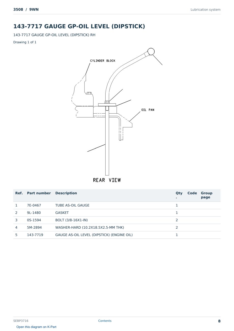 Caterpillar 3508 S/N 9WN Partsbook SEBP3716 (English) - sample page 8 of 10 Caterpillar 3508 S/N 9WN Partsbook SEBP3716 (English) - sample page 8 of 10