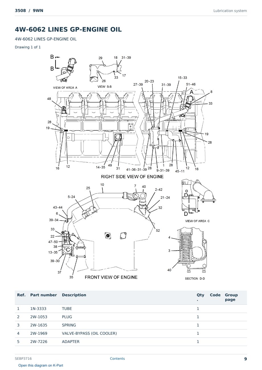 Caterpillar 3508 S/N 9WN Partsbook SEBP3716 (English) - sample page 9 of 10 Caterpillar 3508 S/N 9WN Partsbook SEBP3716 (English) - sample page 9 of 10