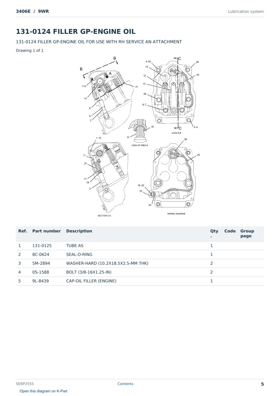 Caterpillar 3406E S/N 9WR Partsbook SEBP2555 (English) - sample page 5 of 10 Caterpillar 3406E S/N 9WR Partsbook SEBP2555 (English) - sample page 5 of 10